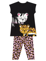 Leo&Zebra Girl T-shirt&Leggings Set - 3