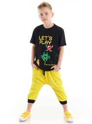 Lets Erkek Çocuk T-shirt Kapri Şort Takım - Thumbnail