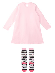 Lets Go Kız Çocuk Elbise + Dizaltı Çorap - Thumbnail