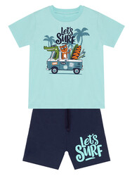 Let's Surf Erkek Çocuk T-shirt Şort Takım - Thumbnail