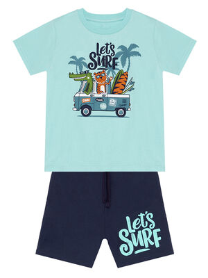 Let's Surf Erkek Çocuk T-shirt Şort Takım