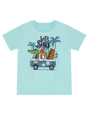 Let's Surf Erkek Çocuk Yazlık T-shirt Cepli Şort Takım - 5