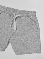 Light Grey Boy Cotton Shorts - Thumbnail