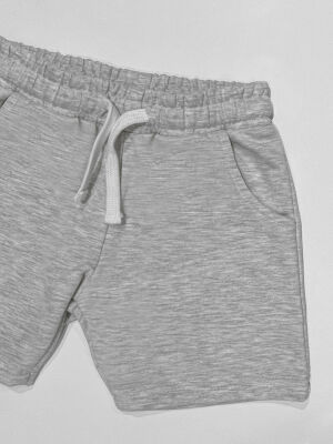 Light Grey Boy Cotton Shorts - 3