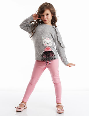 Lily Girl Knitted Tunic&Leggings Set