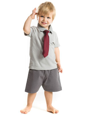 Little Busy Man Gabardine Shorts Set - 1