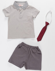 Little Busy Man Gabardine Shorts Set - 3