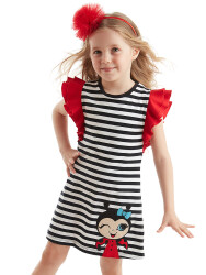 LMG Ladybug Stripped Girl Dress - 1