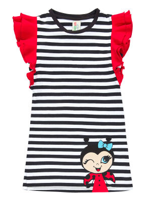 LMG Ladybug Stripped Girl Dress - 3