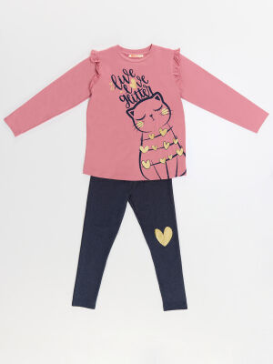 Love Cats Girl T-shirt&Leggings Set - 3