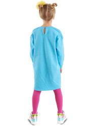 Love Rock Girl Blue Cotton Dress - 2