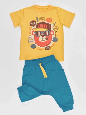 Lucky Bear Boy T-shirt&Harem Pants Set