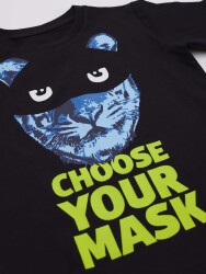 Maske Kaplan Erkek Çocuk T-shirt Kapri Şort Takım - 5