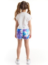 Mavi Yıldız Kız Çocuk T-Shirt Şort Takım - Thumbnail