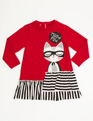 Meow Pow Red Girl Dress - 3