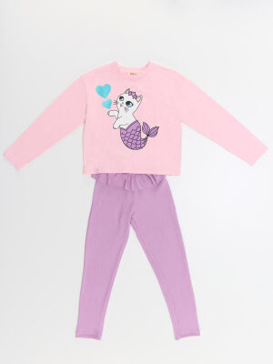 Mermaid Cat Girl T-shirt&Leggings Set - 3