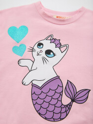 Mermaid Cat Girl T-shirt&Leggings Set - 5