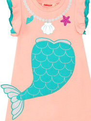 Mermaid Pink Girl Dress - Thumbnail