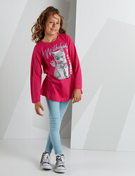 Milkshake Pink/Blue Girl Tshirt+Leggings Set - 1