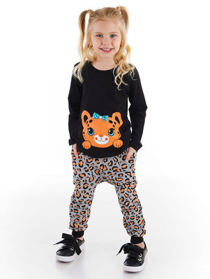 Mini Leopard Girl T-shirt&Pants Set