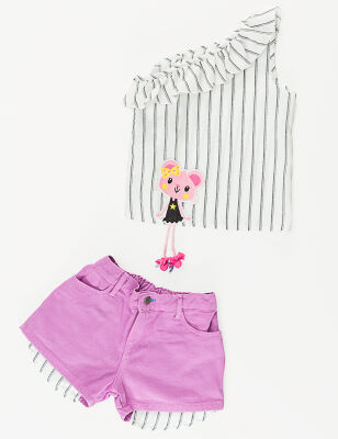 Miss Beauty Gabardine Shorts Set - 3