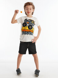 Monster Cars Boy Denim Shorts Set - 1