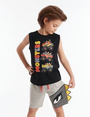 Monster Cars Erkek Çocuk T-shirt Şort Takım - 1