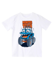 Monster Truck Erkek Çocuk Yazlık T-shirt Kapri Şort Takım - 5