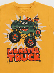 Monster Truck Erkek Çocuk T-shirt Kapri Şort Takım - 5