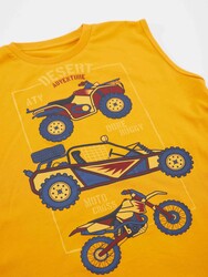 Motocross Erkek Çocuk T-shirt Kapri Şort Takım - Thumbnail