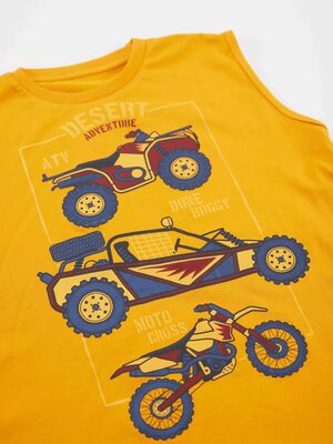 Motocross Erkek Çocuk T-shirt Kapri Şort Takım