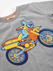 Motosiklet Kamuflaj Erkek Çocuk T-shirt Şort Takım - 5