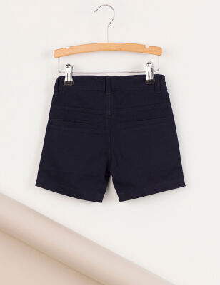 Navy Blue Flat-Front Boy Gabardine Shorts - 4