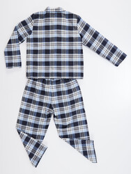 Navy blue Plaid Boy Set - 4