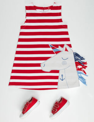 Navy Unicorn Girl Dress - 3