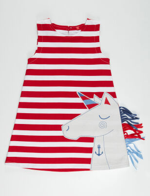 Navy Unicorn Girl Dress - 5