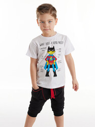 Need Hero Erkek Çocuk T-shirt Kapri Şort Takım - Thumbnail