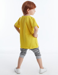 Neşeli Erkek Çocuk T-shirt Kapri Şort Takım - Thumbnail