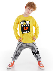 Neşeli Erkek Çocuk T-shirt Pantolon Takım - Thumbnail