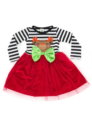 New Year Chic Girl Red Tulle Dress - 3