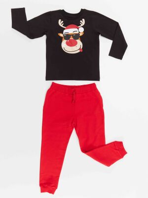 New Year Deer Boy T-shirt&Pants Set - 3