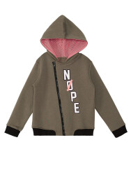 Nope Boy Khaki Zip-up Hoodie - 3