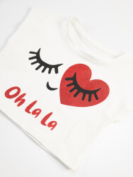 Oh La La Simli Kız Çocuk T-shirt Etek Takım - 5