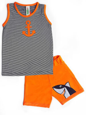 Orange Anchor Shorts Set - 2