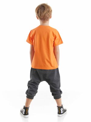 Orange Fox Boy T-shirt&Capri Set - 2