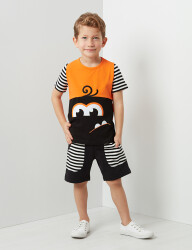 Orange&Black Monster Shorts Set - 1