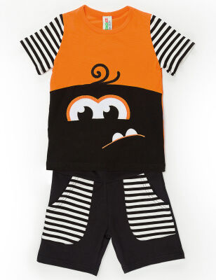 Orange&Black Monster Shorts Set - 3