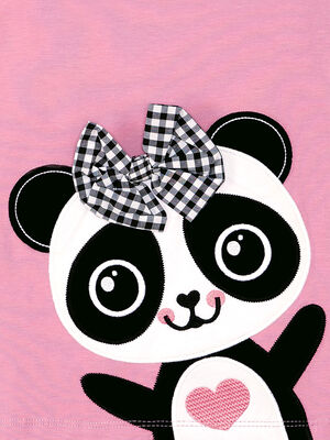 Panda Fırfır Detaylı Kız Çocuk Elbise