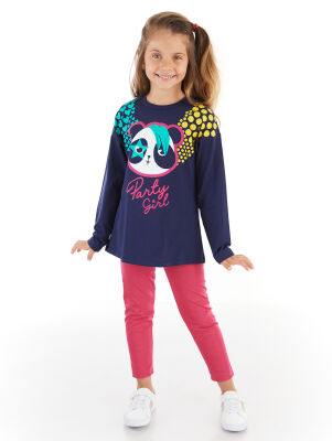 Panda Girl Kız Çocuk T-shirt Tayt Takım - 1