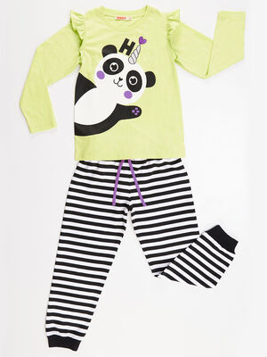 Panda Girl T-shirt&Pants Set